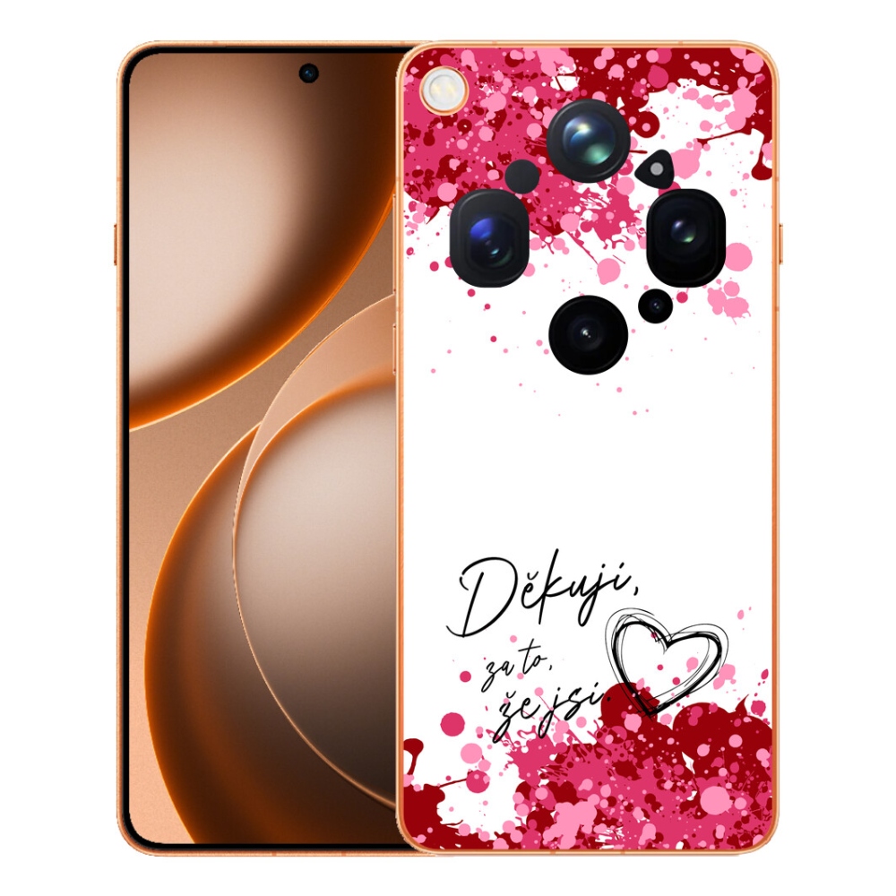 Gélový kryt mmCase na Oppo Find X9 Ultra - zamilovaný text 2 biele pozadie