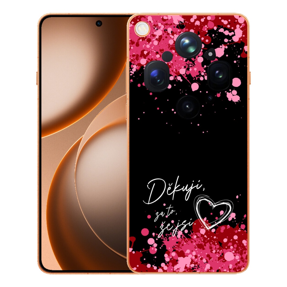Gélový kryt mmCase na Oppo Find X9 Ultra - zamilovaný text 2 čierne pozadie