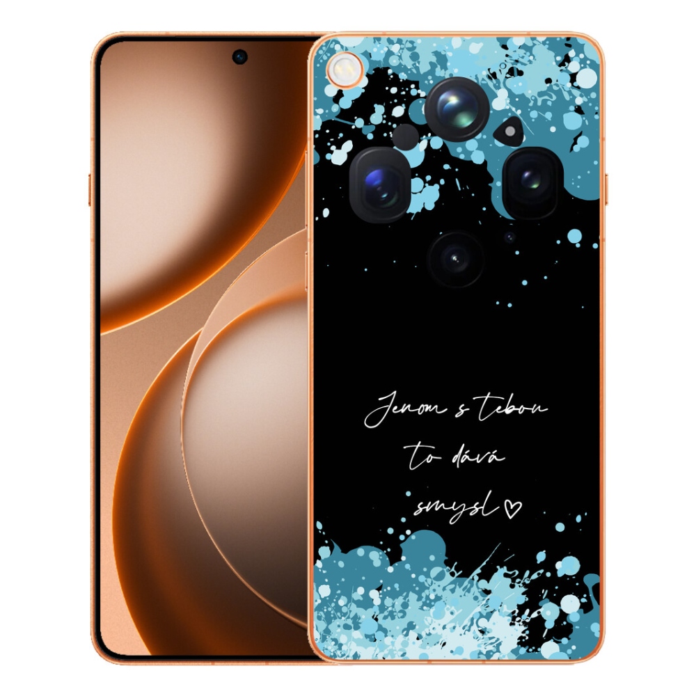 Gélový kryt mmCase na Oppo Find X9 Ultra - zamilovaný text čierne pozadie