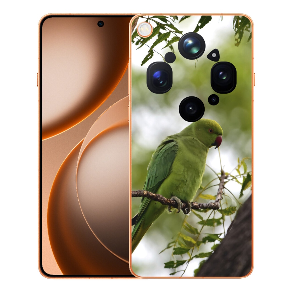 Gélový kryt mmCase na Oppo Find X9 Ultra - zelený papagáj
