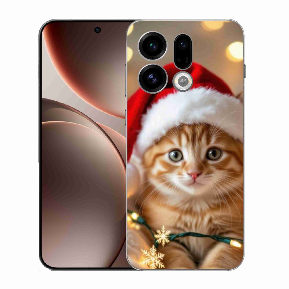 Gélový kryt mmCase na Oppo Find X9 - vianočné mačiatko