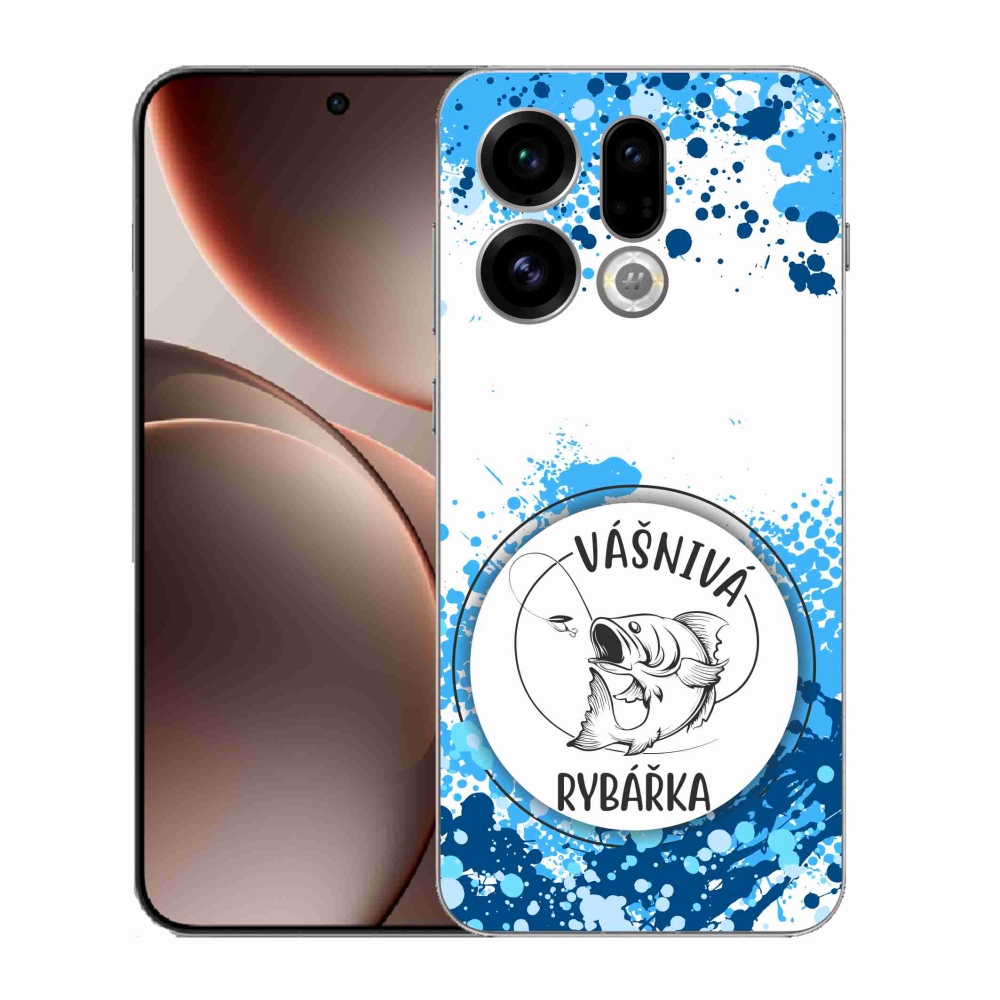 Gélový kryt mmCase na Oppo Find X9 - vášnivá rybárka biele pozadie