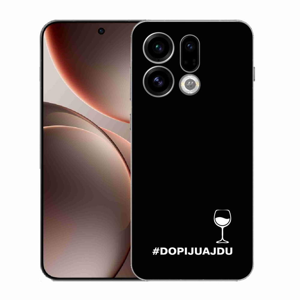 Gélový kryt mmCase na Oppo Find X9 - vínny motív čierne pozadie