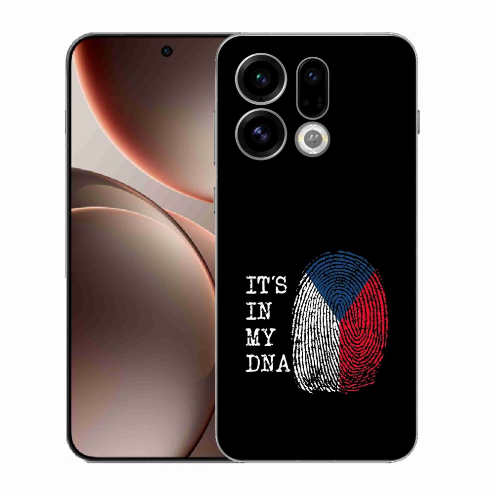 Gélový kryt mmCase na Oppo Find X9 - vlajka odtlačok prsta čierne pozadie