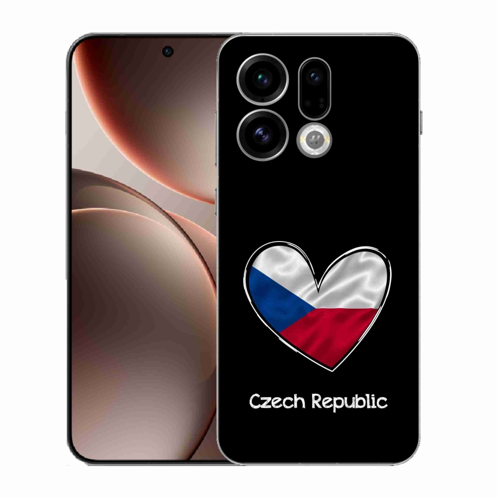 Gélový kryt mmCase na Oppo Find X9 - vlajka srdca čierne pozadie