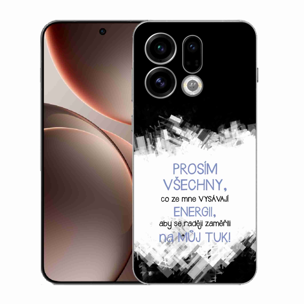 Gélový kryt mmCase na Oppo Find X9 - vtipný text 1 modrý