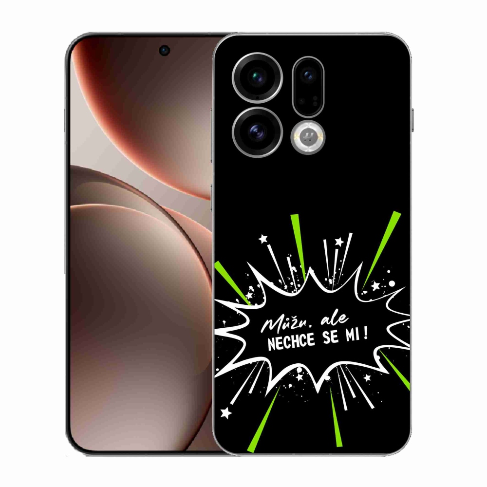 Gélový kryt mmCase na Oppo Find X9 - vtipný text 11 čierne pozadie