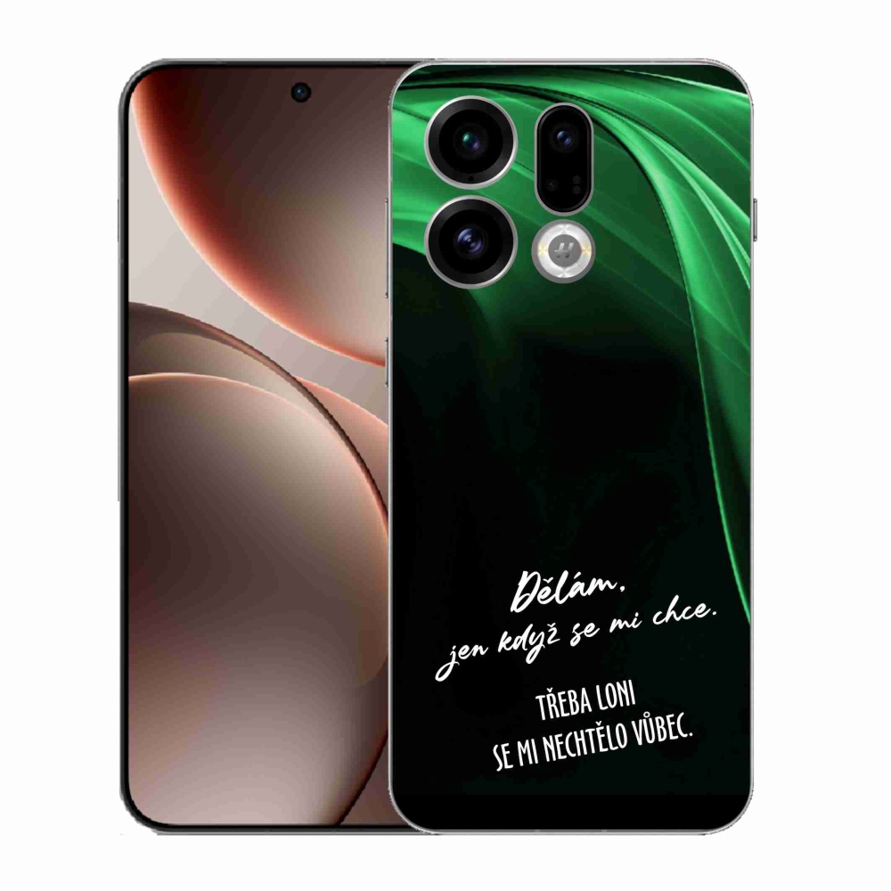 Gélový kryt mmCase na Oppo Find X9 - vtipný text 12 čierne pozadie