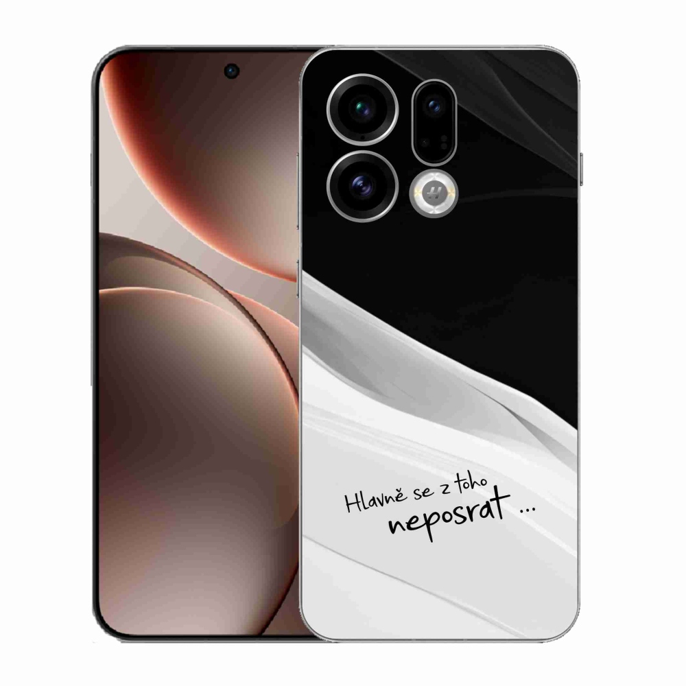 Gélový kryt mmCase na Oppo Find X9 - vtipný text 13 bieločierne pozadie