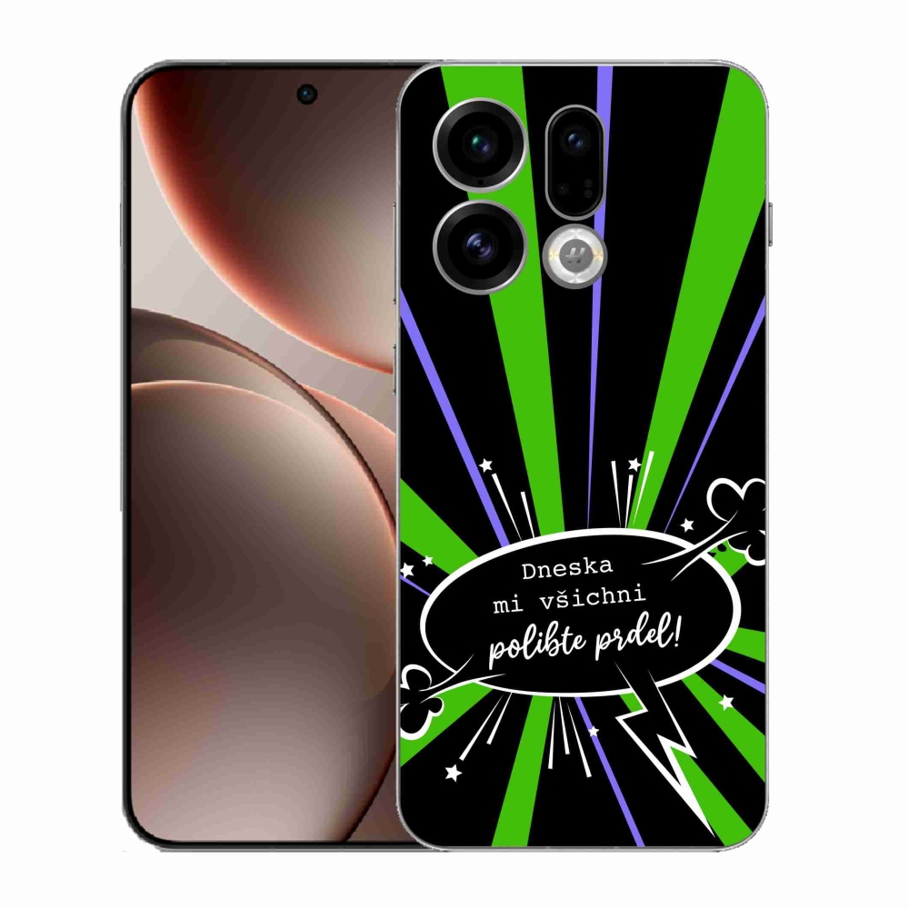 Gélový kryt mmCase na Oppo Find X9 - vtipný text 15 čierne pozadie