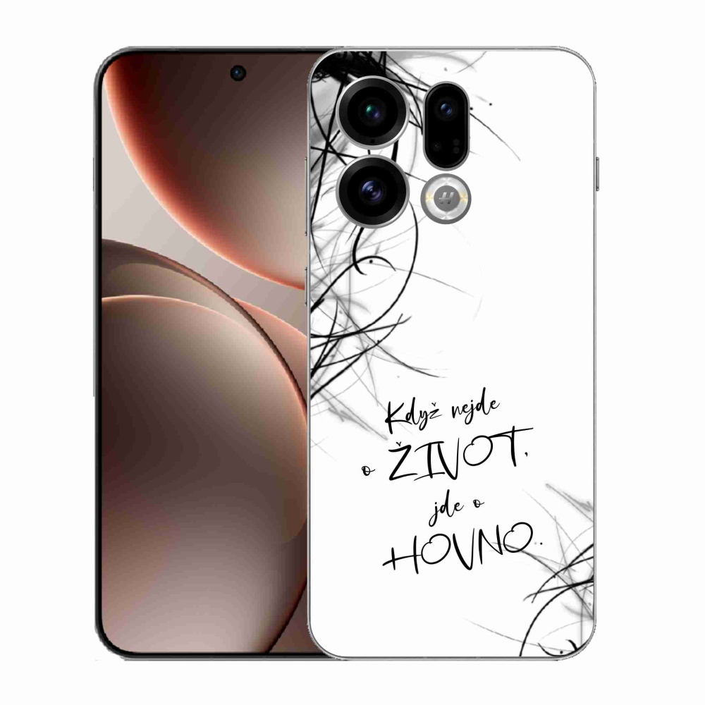 Gélový kryt mmCase na Oppo Find X9 - vtipný text 16 biele pozadie