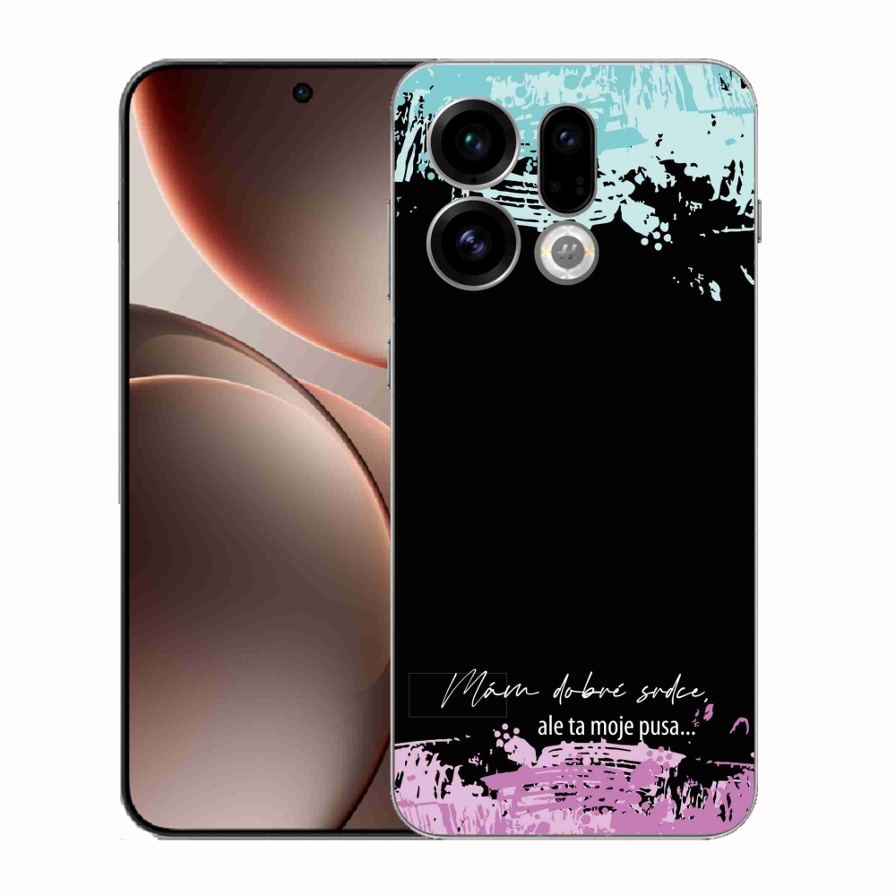 Gélový kryt mmCase na Oppo Find X9 - vtipný text 3 čierne pozadie