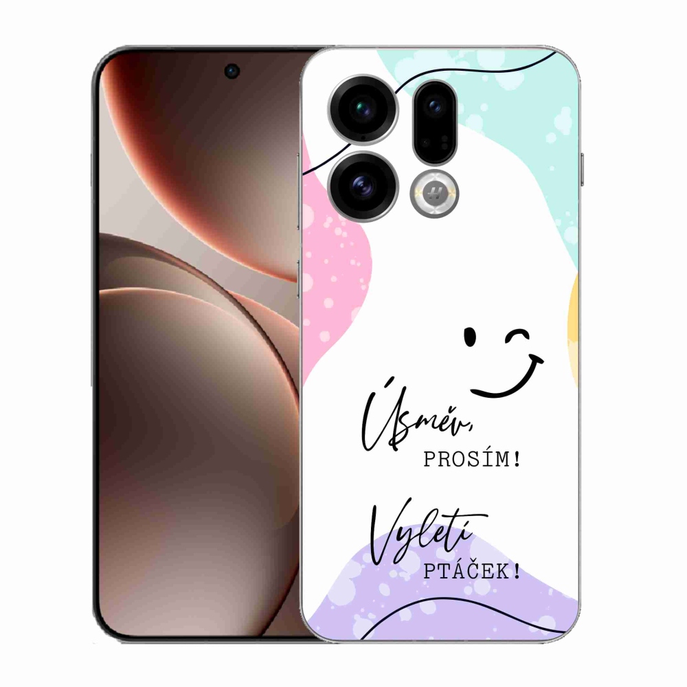 Gélový kryt mmCase na Oppo Find X9 - vtipný text 4 biele pozadie
