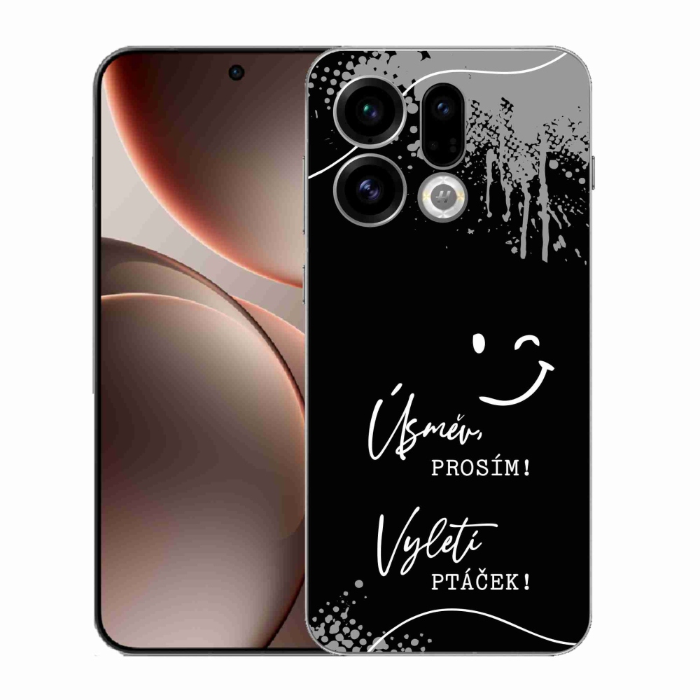 Gélový kryt mmCase na Oppo Find X9 - vtipný text 4 čierne pozadie