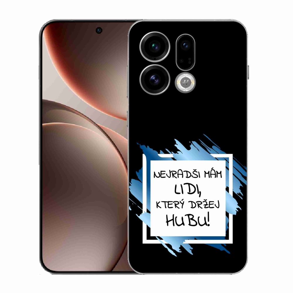 Gélový kryt mmCase na Oppo Find X9 - vtipný text 7 bieločierne pozadie
