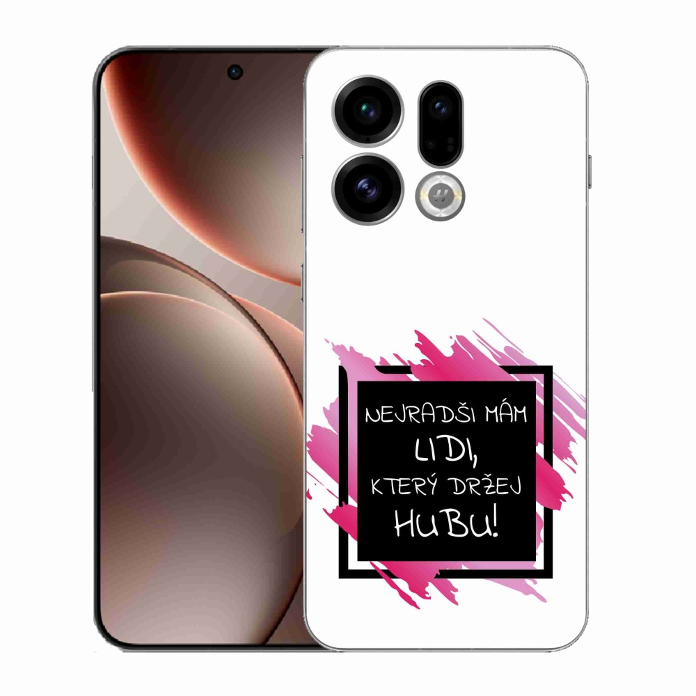 Gélový kryt mmCase na Oppo Find X9 - vtipný text 7 čiernobiele pozadie