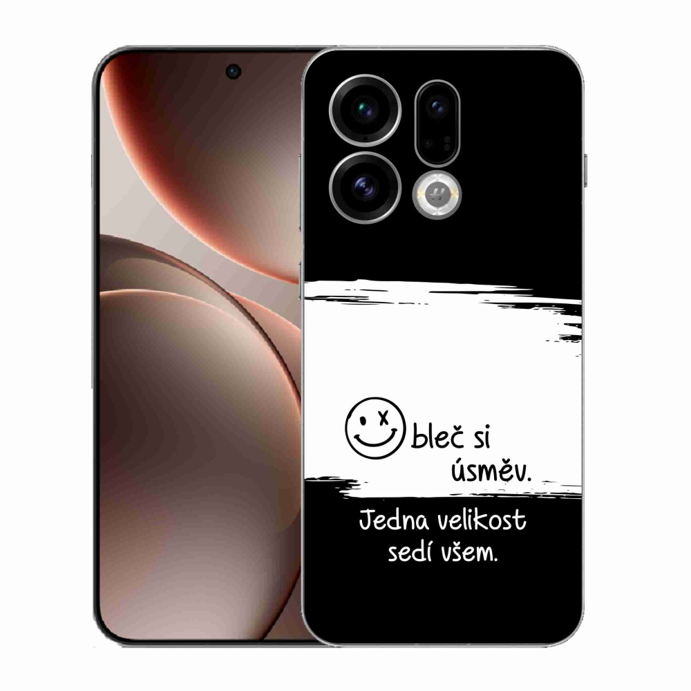 Gélový kryt mmCase na Oppo Find X9 - vtipný text 8 bieločierne pozadie