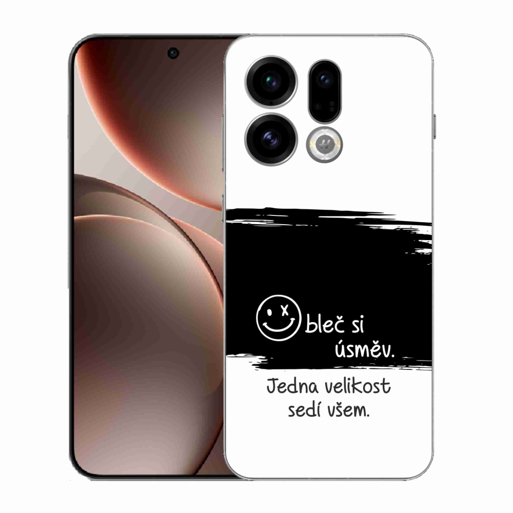 Gélový kryt mmCase na Oppo Find X9 - vtipný text 8 čiernobiele pozadie