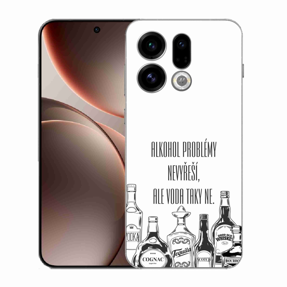 Gélový kryt mmCase na Oppo Find X9 - vtipný text biele pozadie