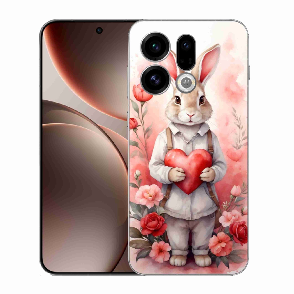 Gélový kryt mmCase na Oppo Find X9 - zajac so srdiečkom