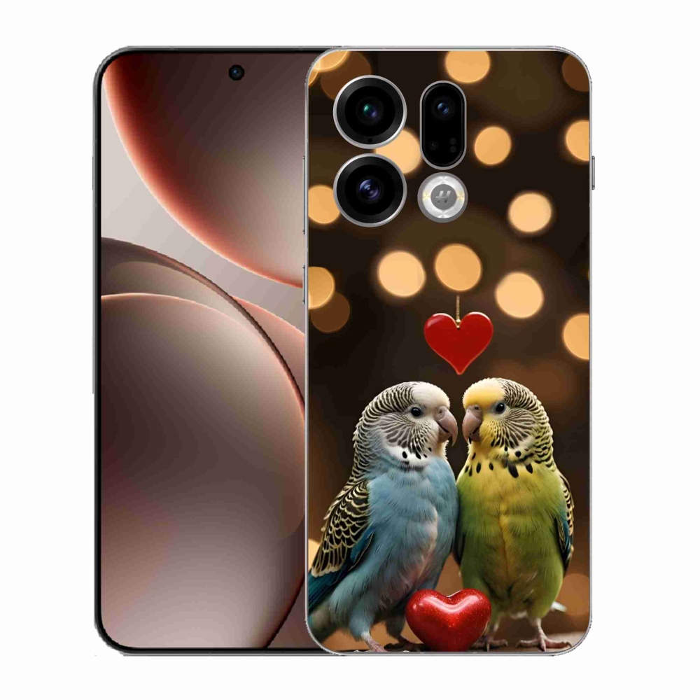 Gélový kryt mmCase na Oppo Find X9 - zamilovaní papagáje