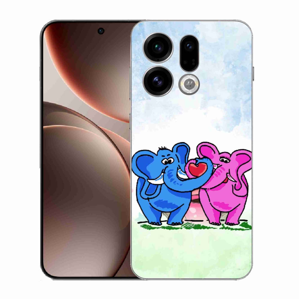 Gélový kryt mmCase na Oppo Find X9 - zamilovaní slony