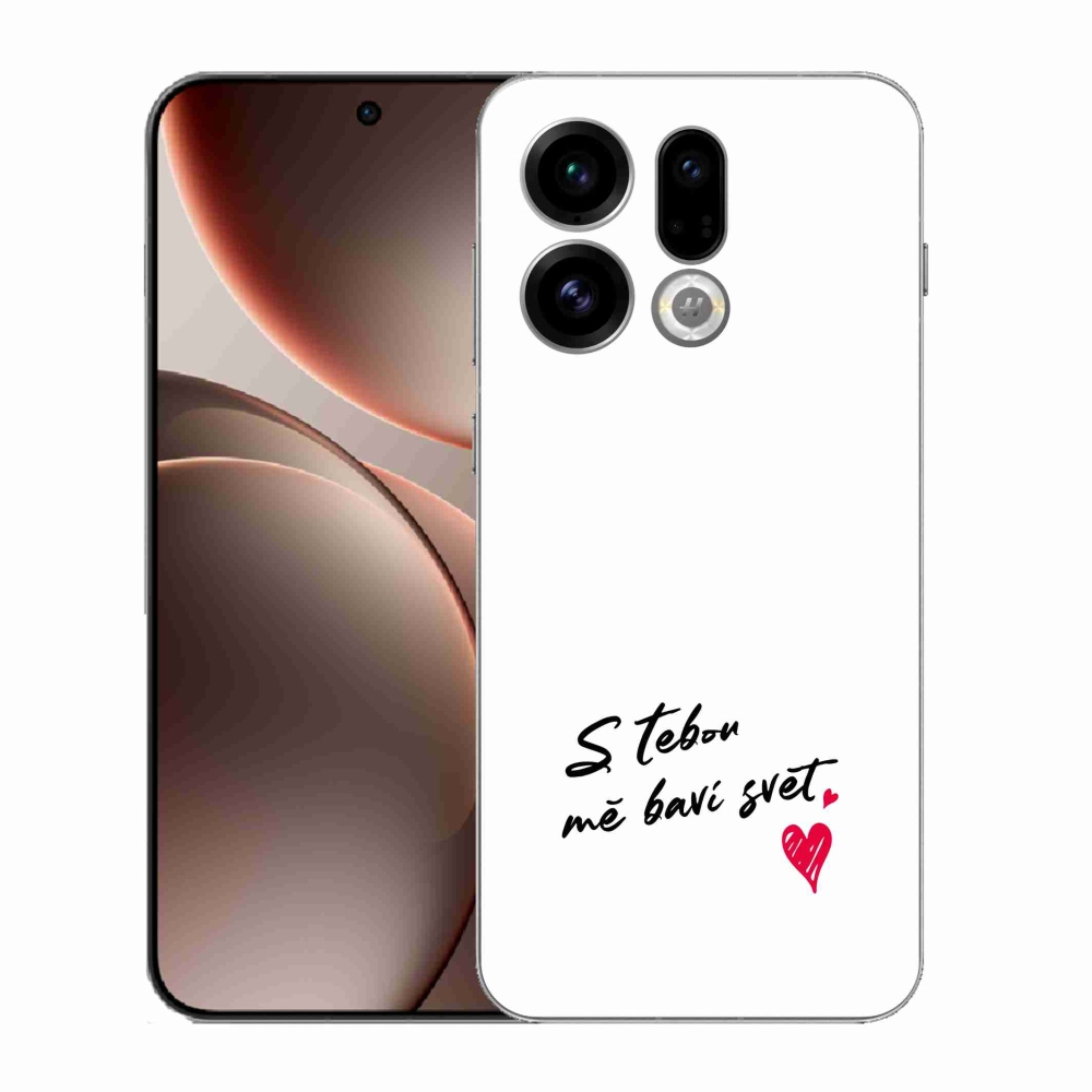 Gélový kryt mmCase na Oppo Find X9 - zamilovaný text 1 biele pozadie