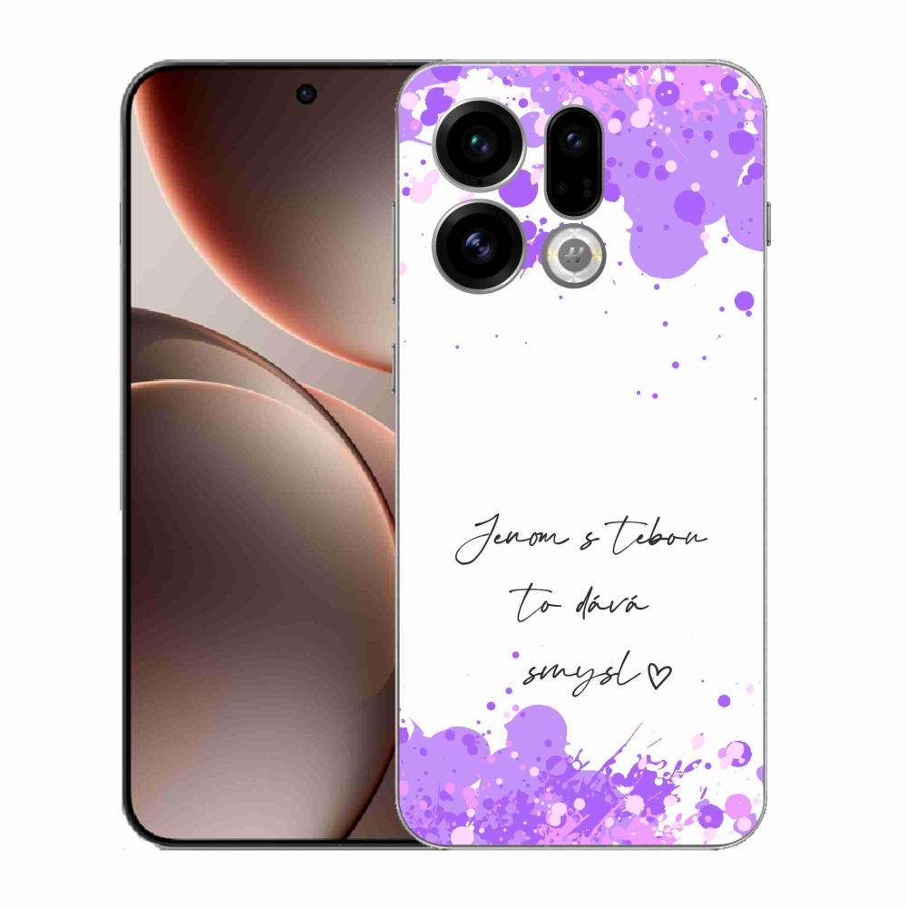 Gélový kryt mmCase na Oppo Find X9 - zamilovaný text biele pozadie