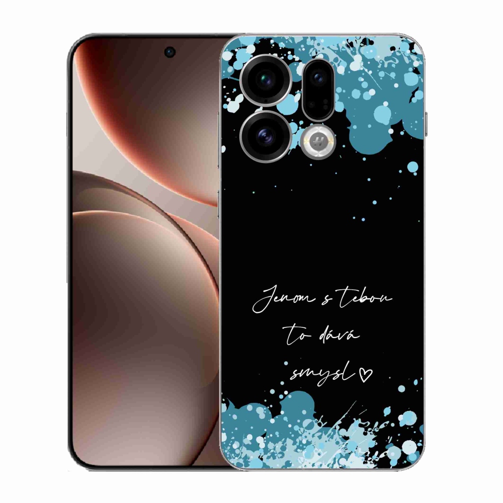 Gélový kryt mmCase na Oppo Find X9 - zamilovaný text čierne pozadie