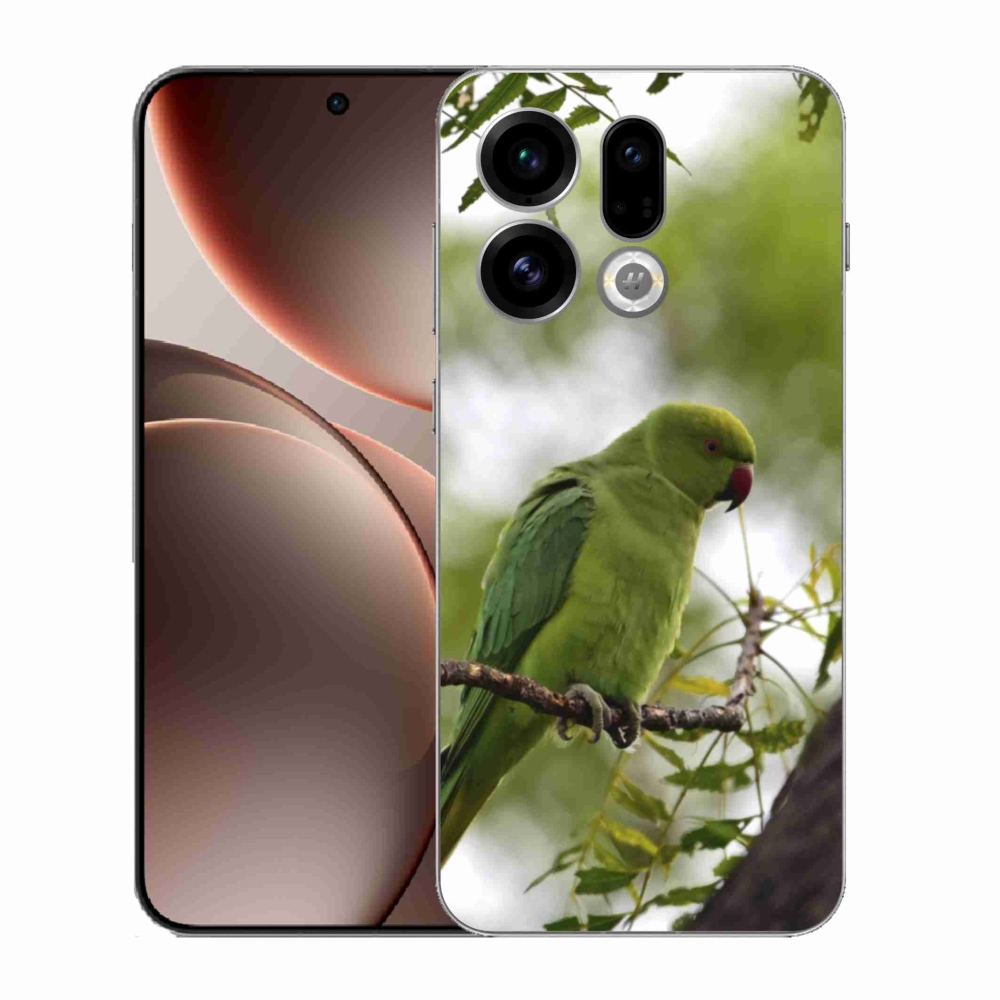 Gélový kryt mmCase na Oppo Find X9 - zelený papagáj