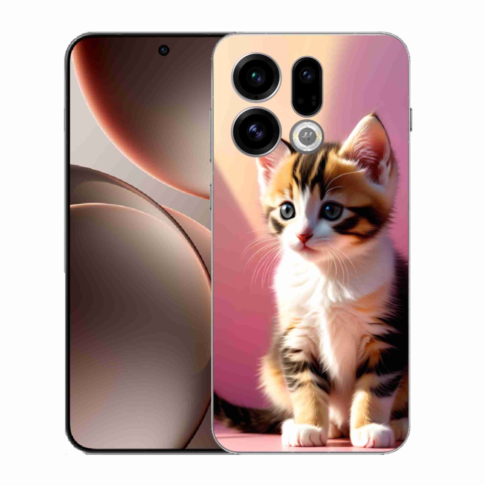 Gélový kryt mmCase na Oppo Find X9 - zvedavé mačiatko 2