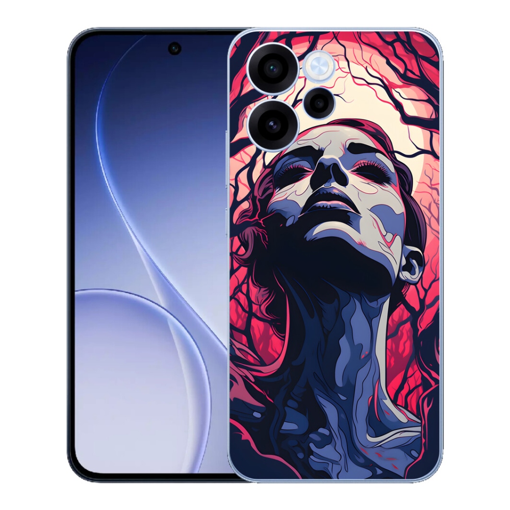 Gélový kryt mmCase na Oppo Reno 15 FS 5G - abstraktná tvár