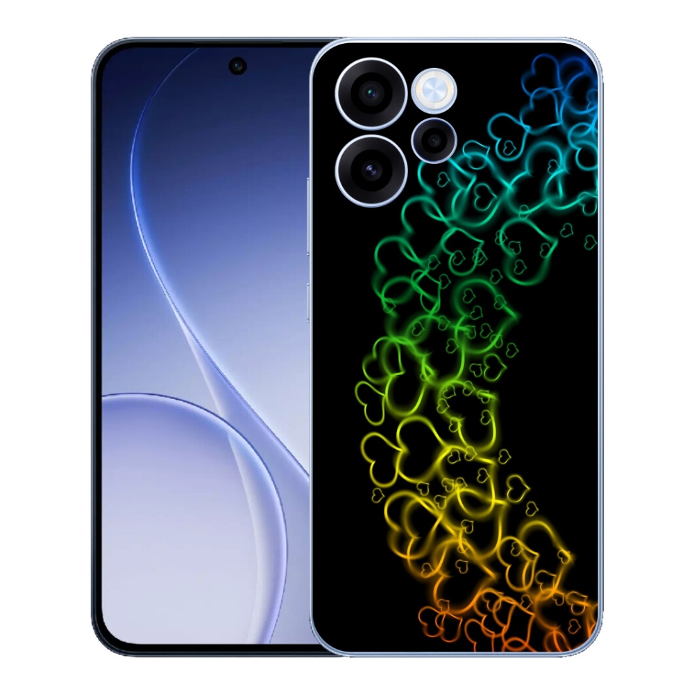 Gélový kryt mmCase na Oppo Reno 15 FS 5G - farebné srdiečka