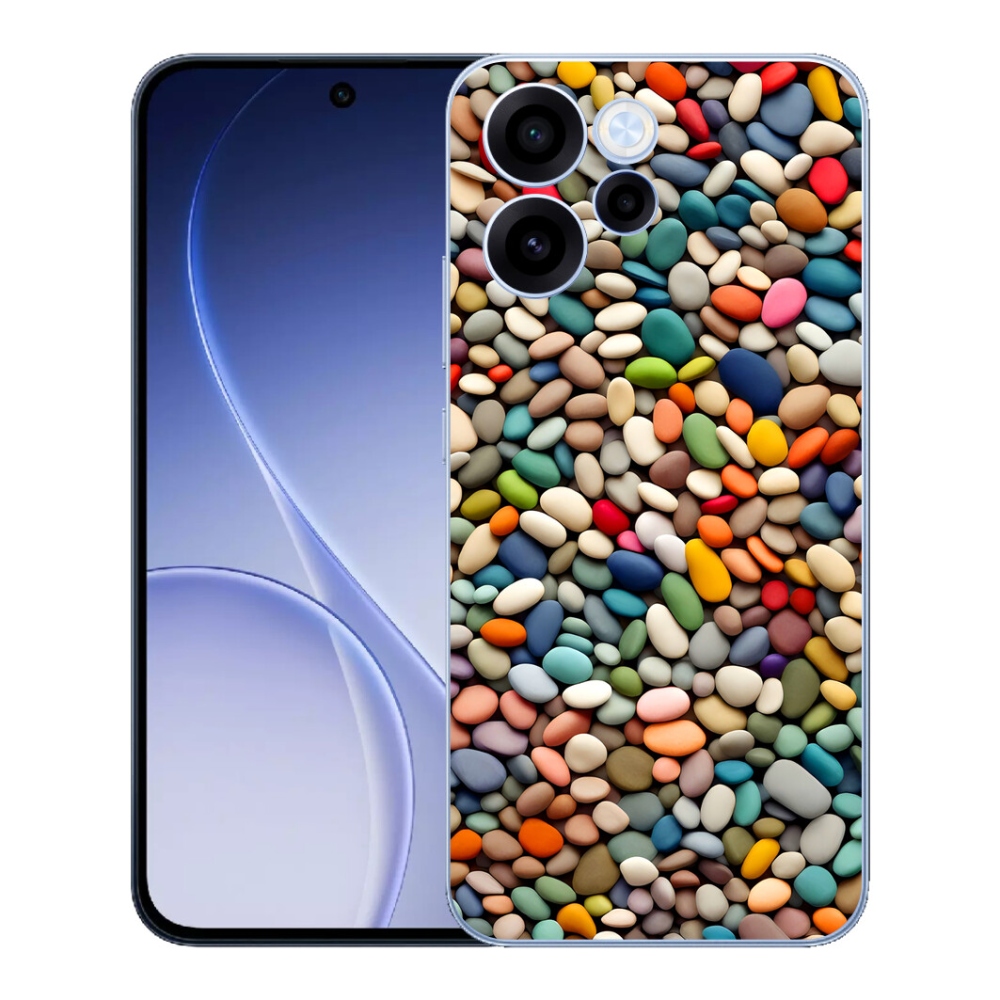 Gélový kryt mmCase na Oppo Reno 15 FS 5G - farebné kamienky 2