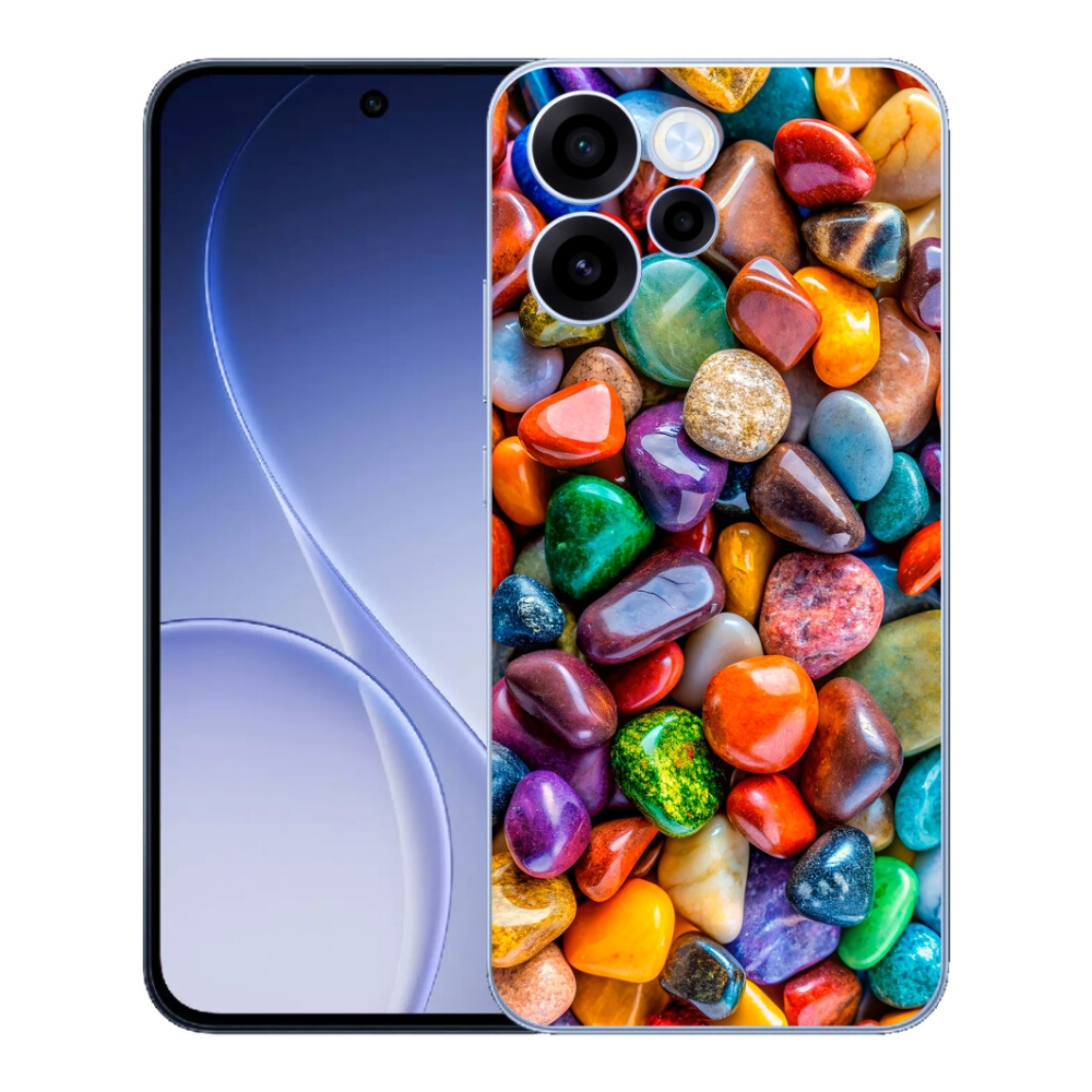 Gélový kryt mmCase na Oppo Reno 15 FS 5G - farebné kamienky