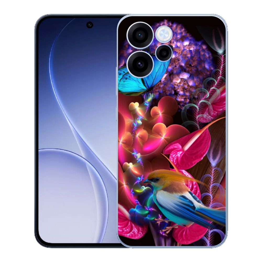 Gélový kryt mmCase na Oppo Reno 15 FS 5G - farebné kvety