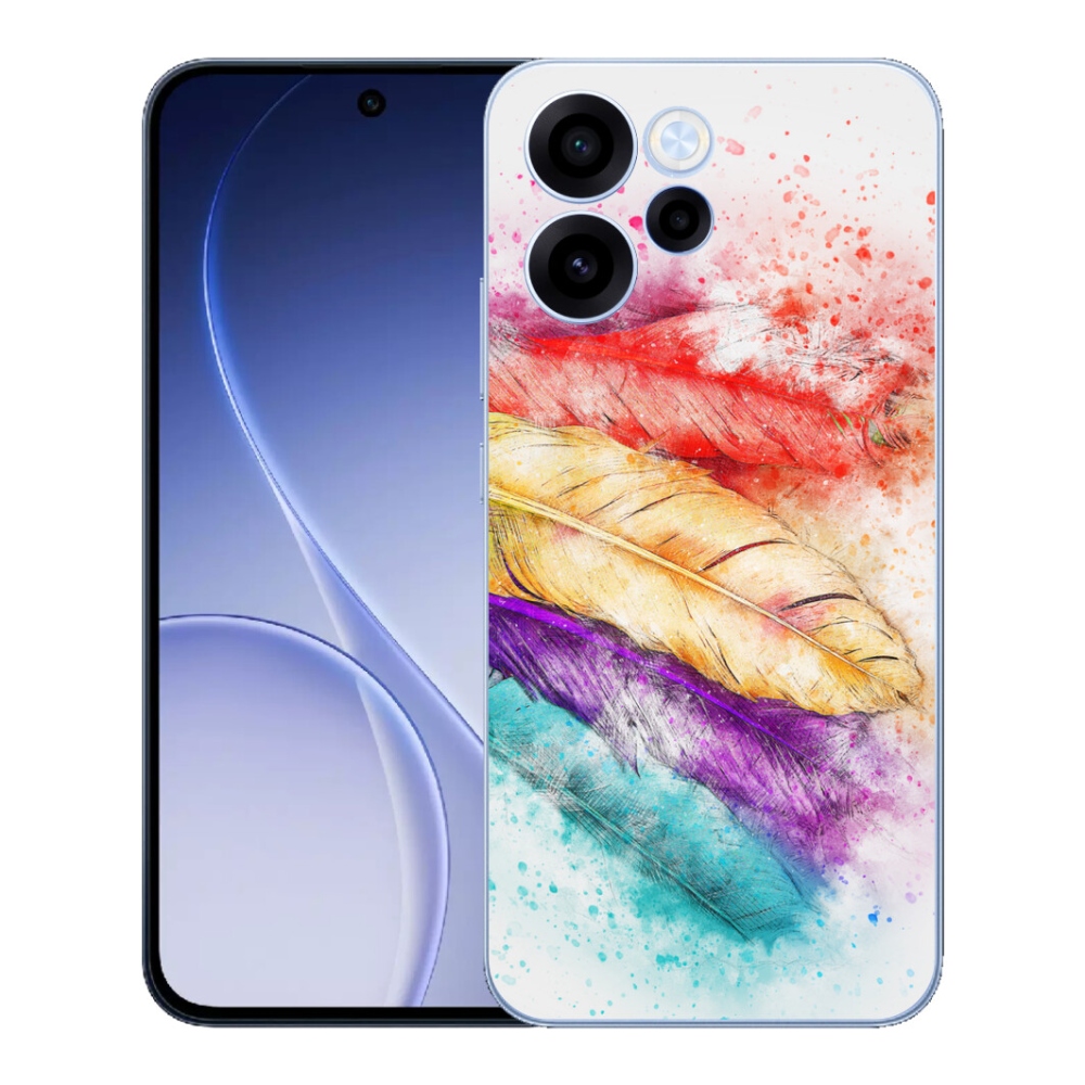 Gélový kryt mmCase na Oppo Reno 15 FS 5G - farebné perie