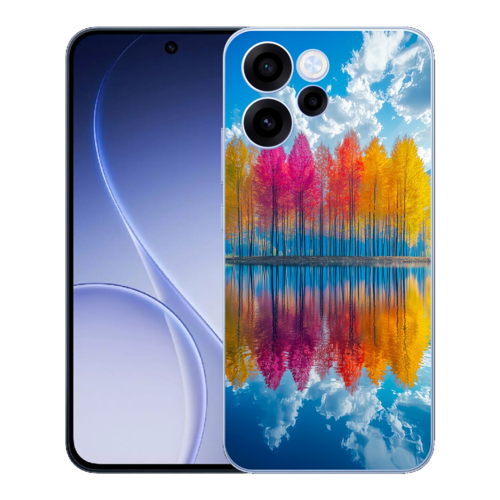 Gélový kryt mmCase na Oppo Reno 15 FS 5G - farebné stromy