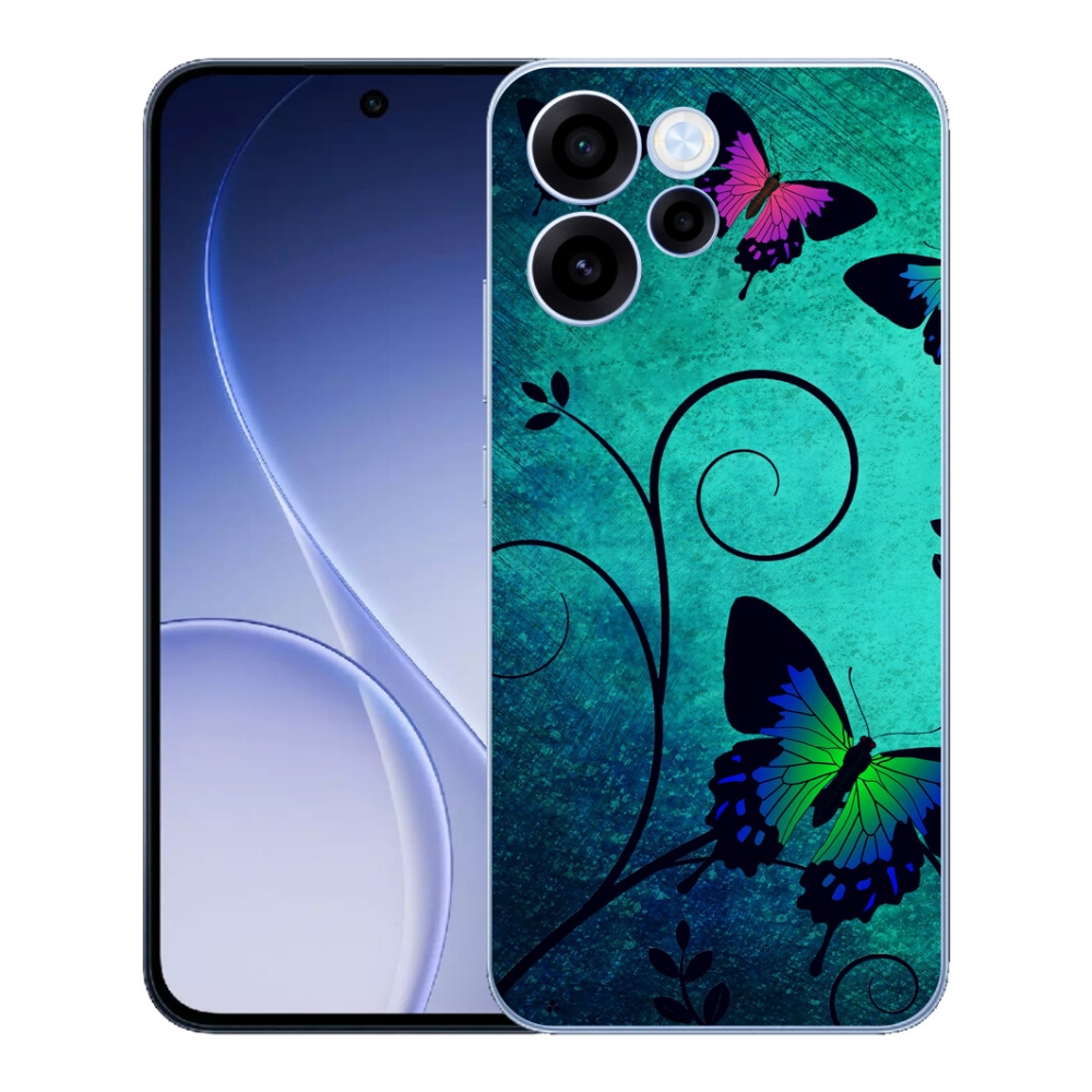 Gélový kryt mmCase na Oppo Reno 15 FS 5G - farební motýle
