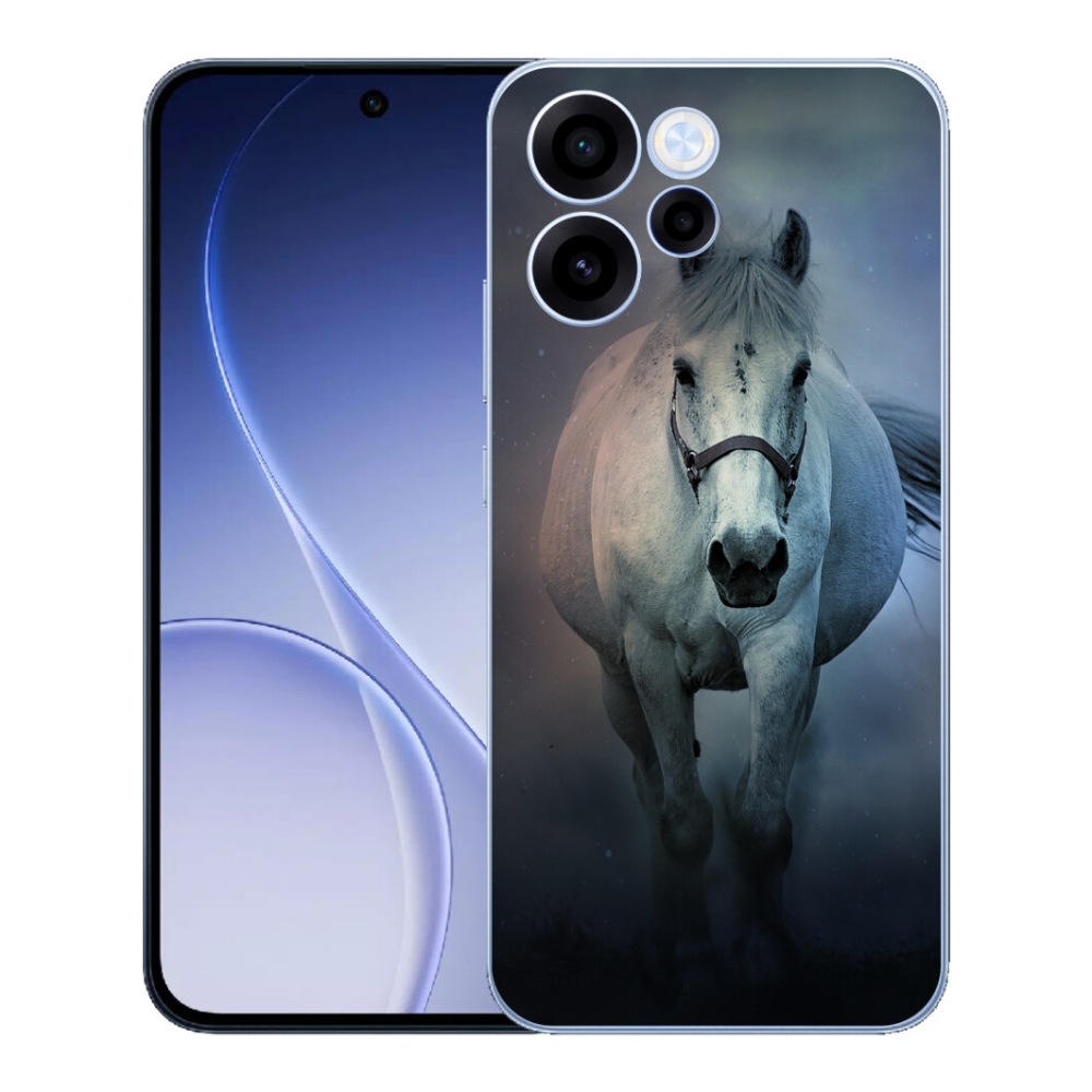 Gélový kryt mmCase na Oppo Reno 15 FS 5G - bežiaci biely kôň