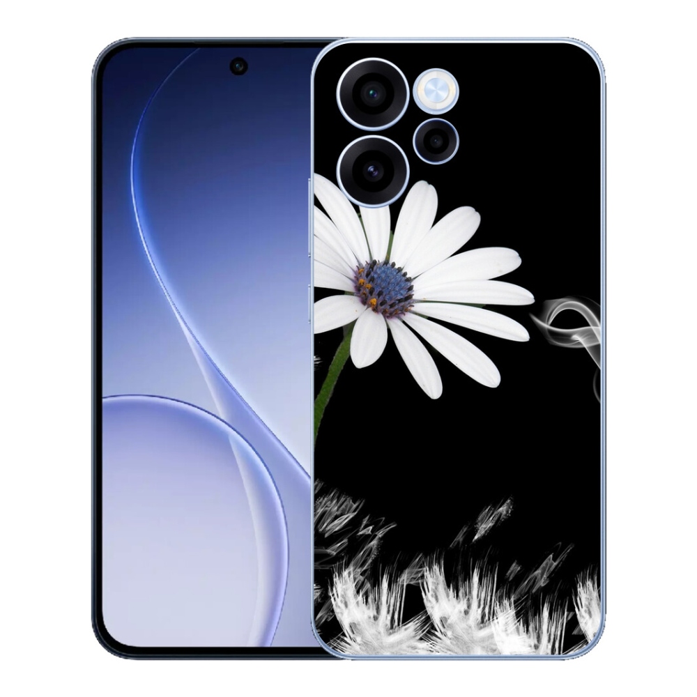 Gélový kryt mmCase na Oppo Reno 15 FS 5G - biela kvetina