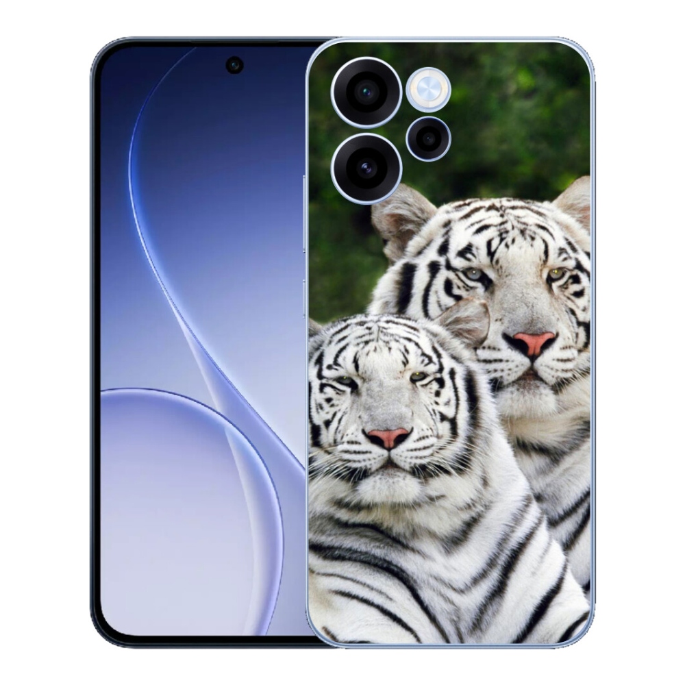 Gélový kryt mmCase na Oppo Reno 15 FS 5G - bieli tigre