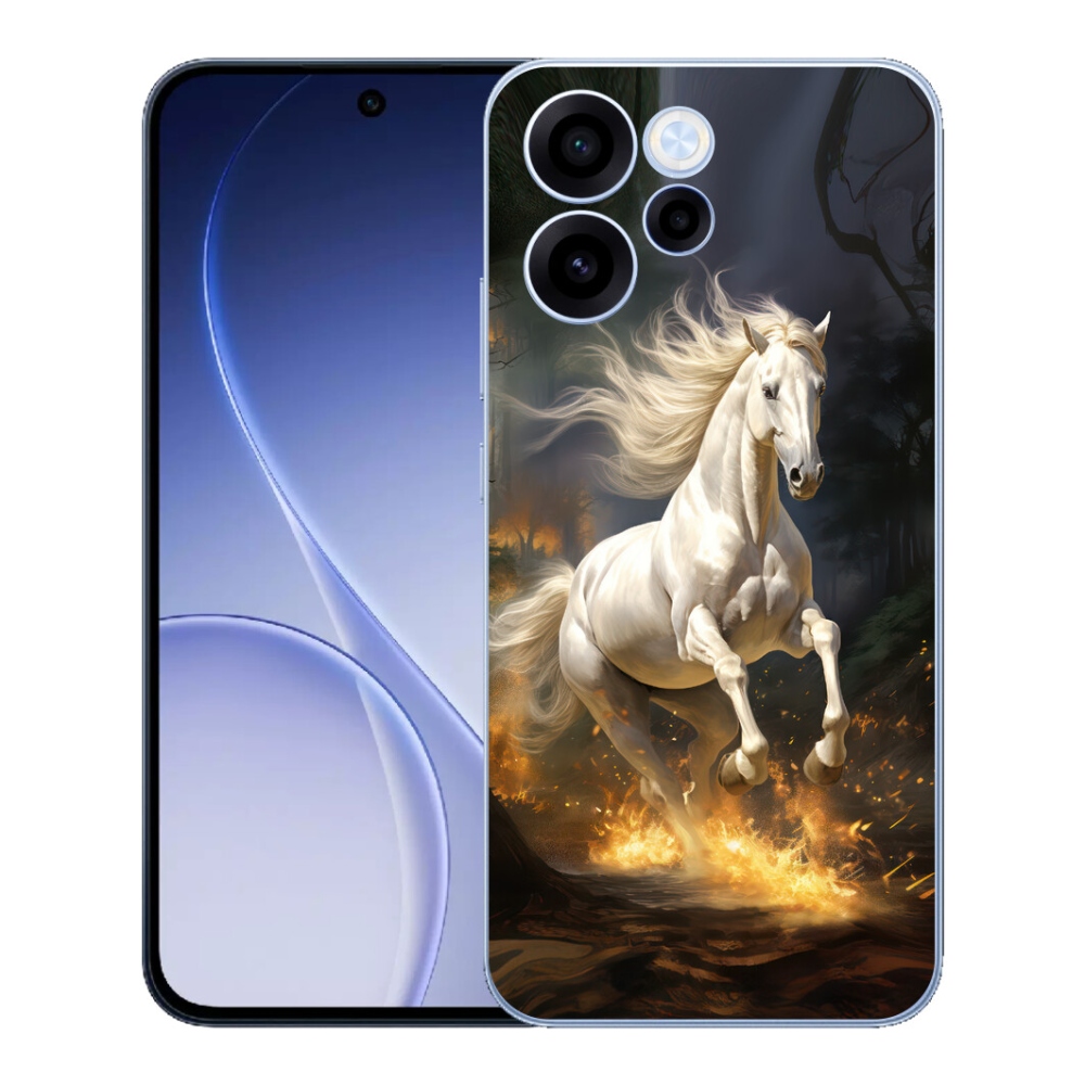 Gélový kryt mmCase na Oppo Reno 15 FS 5G - biely kôň 2