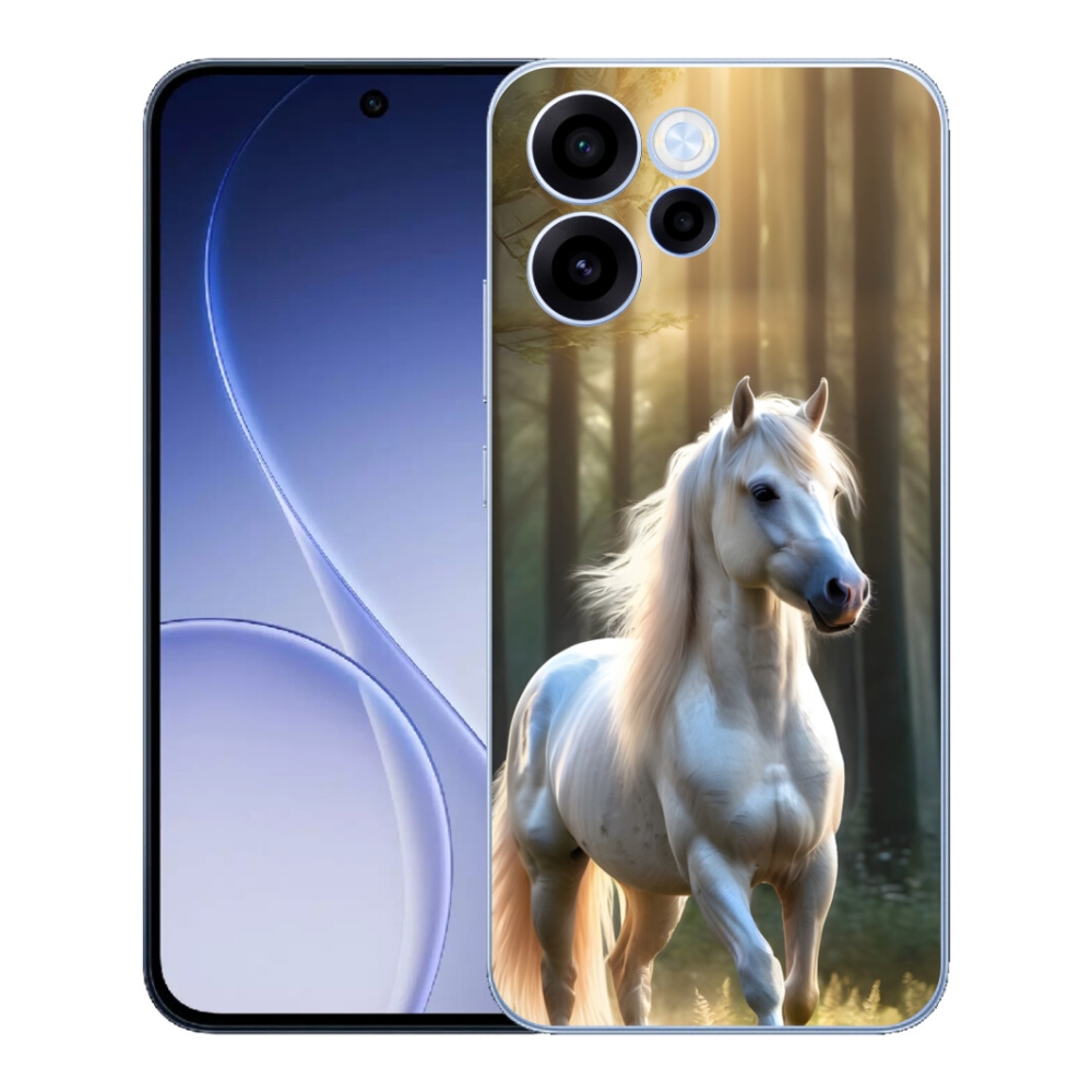 Gélový kryt mmCase na Oppo Reno 15 FS 5G - biely kôň 3