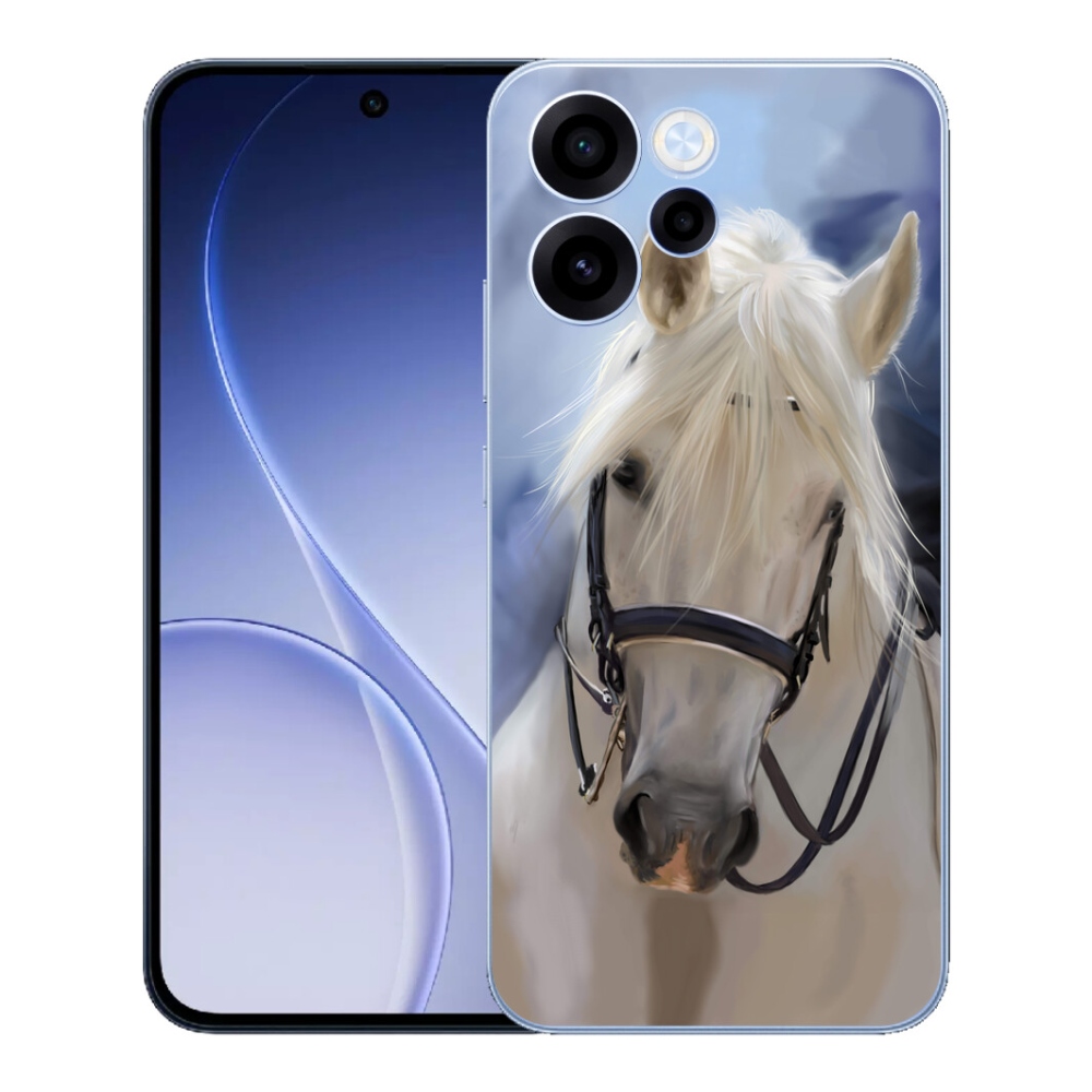 Gélový kryt mmCase na Oppo Reno 15 FS 5G - biely kôň