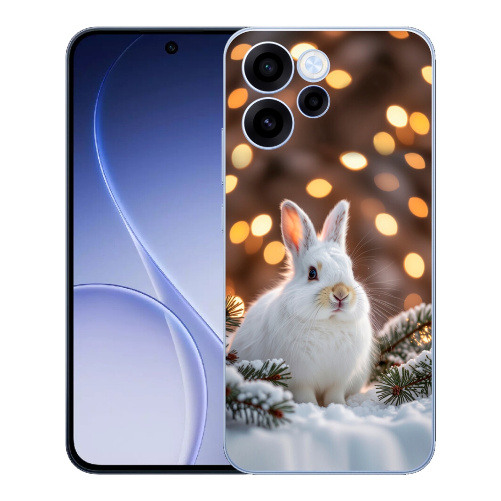 Gélový kryt mmCase na Oppo Reno 15 FS 5G - biely zajac