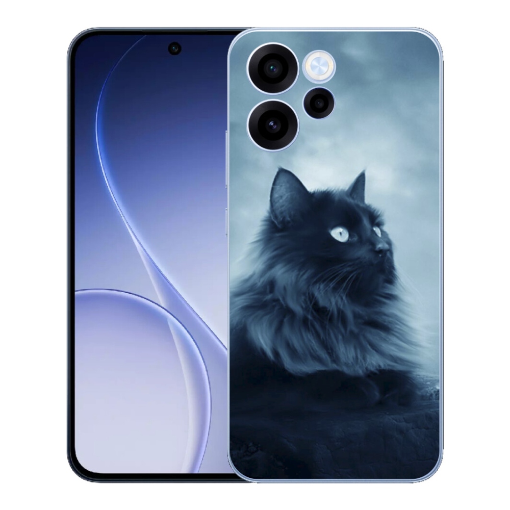 Gélový kryt mmCase na Oppo Reno 15 FS 5G - čierna mačka 1