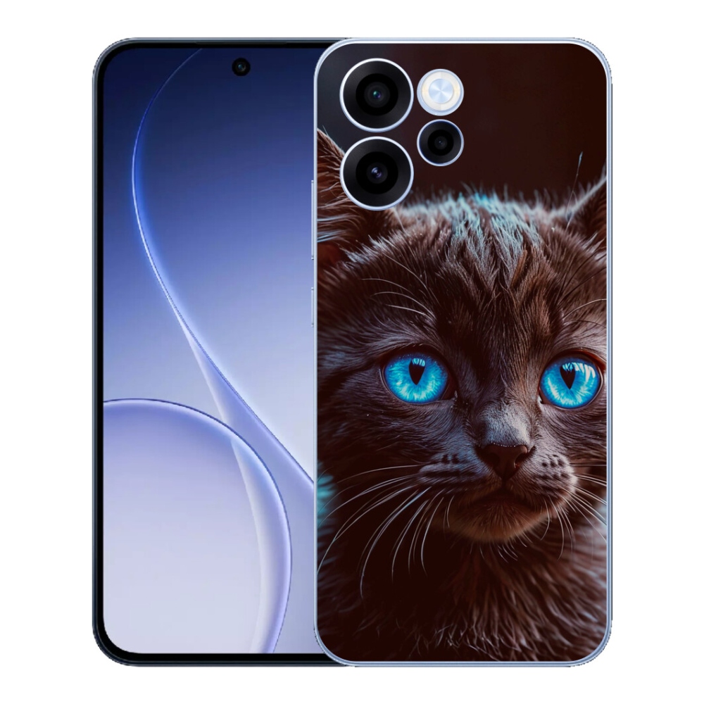 Gélový kryt mmCase na Oppo Reno 15 FS 5G - čierne mačiatko 2