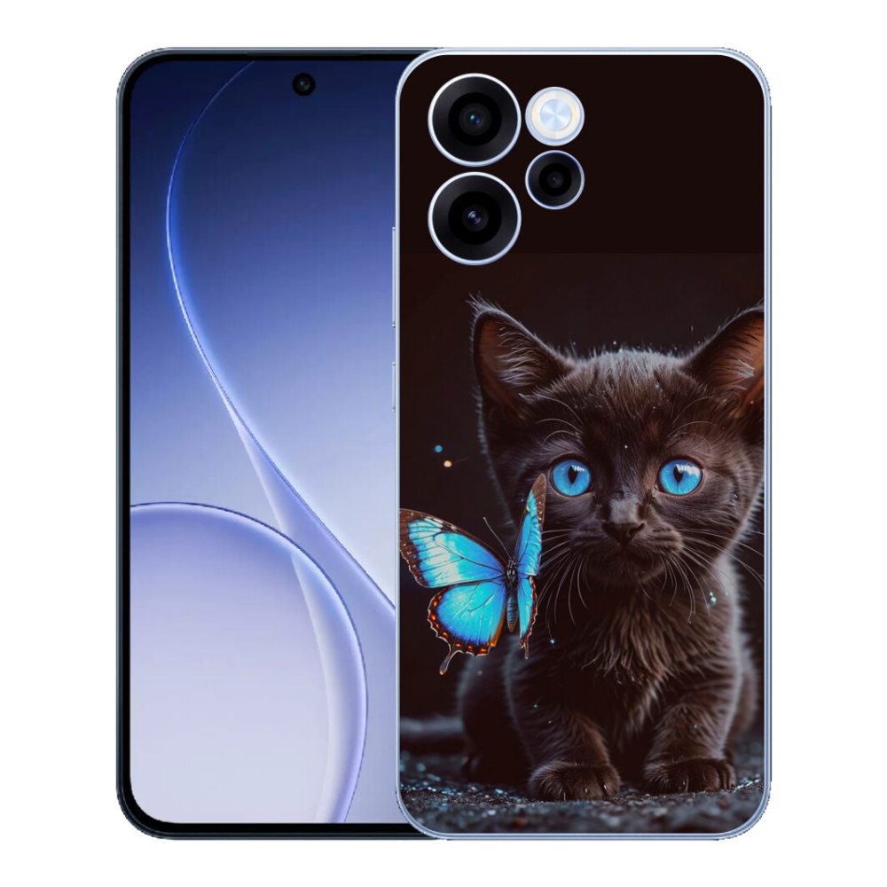 Gélový kryt mmCase na Oppo Reno 15 FS 5G - čierne mačiatko 3