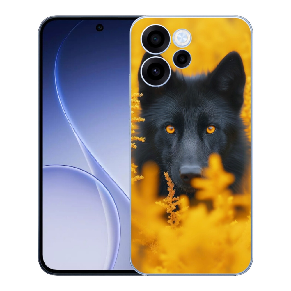 Gélový kryt mmCase na Oppo Reno 15 FS 5G - čierny vlk 2
